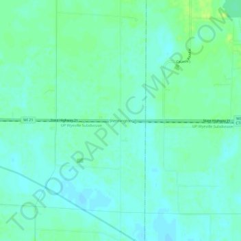 Topografische kaart Shennington, hoogte, reliëf