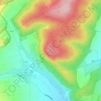Topografische kaart Hatop, hoogte, reliëf