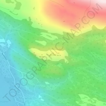 Topografische kaart Kamben, hoogte, reliëf