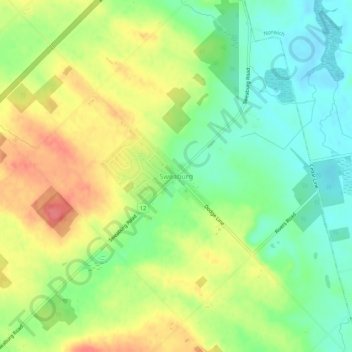 Topografische kaart Sweaburg, hoogte, reliëf