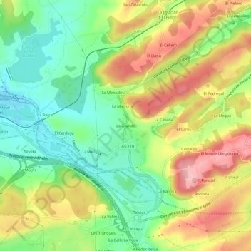 Topografische kaart La Granda, hoogte, reliëf