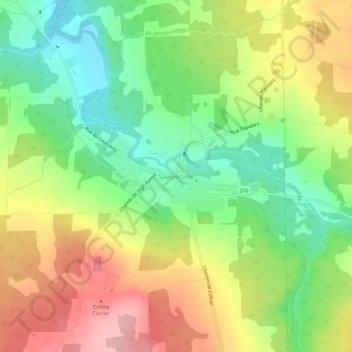 Topografische kaart Sawyerville, hoogte, reliëf