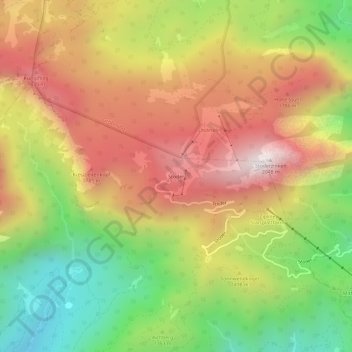 Topografische kaart Stoder, hoogte, reliëf