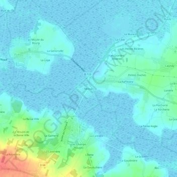 Topografische kaart Messan, hoogte, reliëf
