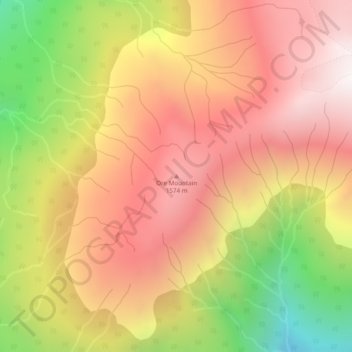 Topografische kaart Ore Mountain, hoogte, reliëf