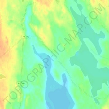 Topografische kaart Fjälbyn, hoogte, reliëf