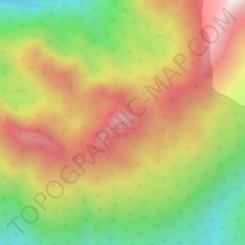 Topografische kaart Love Hump, hoogte, reliëf