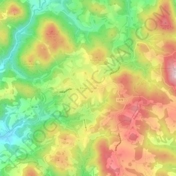 Topografische kaart Mönchdorf, hoogte, reliëf