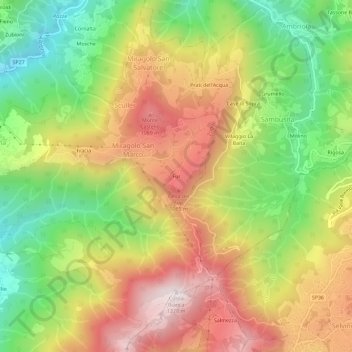 Topografische kaart Fur, hoogte, reliëf