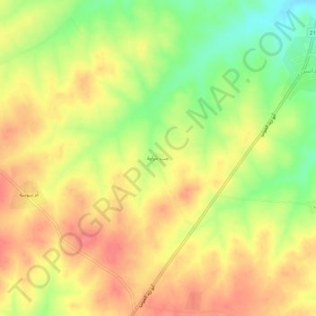 Topografische kaart Jibb Jerawa, hoogte, reliëf