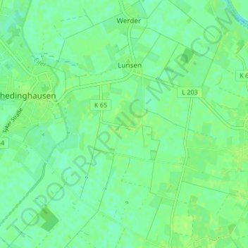 Topografische kaart Holtorf, hoogte, reliëf