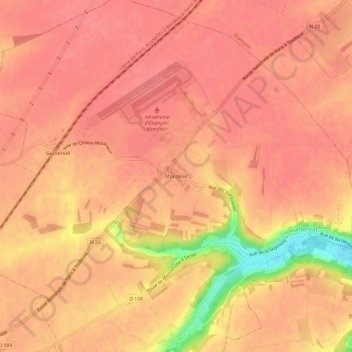 Topografische kaart Mondésir, hoogte, reliëf