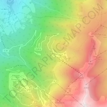 Topografische kaart Pipay, hoogte, reliëf