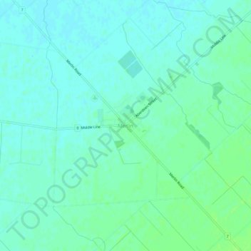 Topografische kaart Merlin, hoogte, reliëf