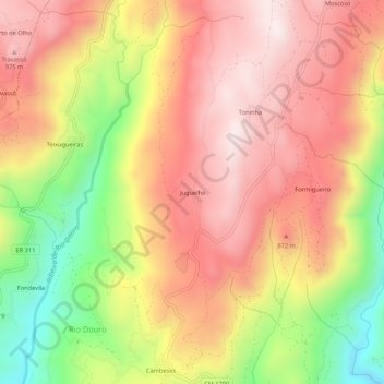 Topografische kaart Juguelhe, hoogte, reliëf