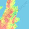 Topografische kaart St. John's, hoogte, reliëf