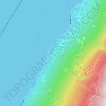Topografische kaart Boccino, hoogte, reliëf