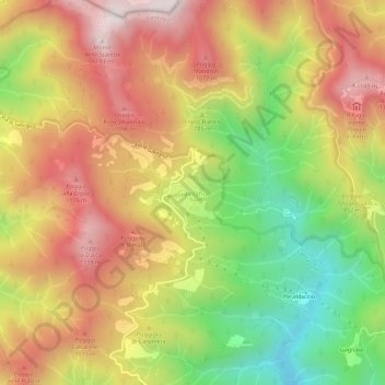 Topografische kaart Gavigno, hoogte, reliëf