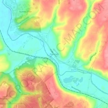 Topografische kaart Perintown, hoogte, reliëf