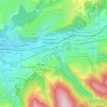 Topografische kaart La Cotille, hoogte, reliëf