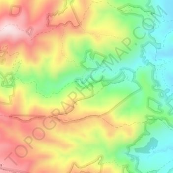 Topografische kaart Fuente Umbria, hoogte, reliëf