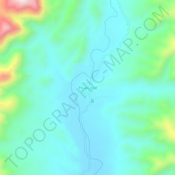 Topografische kaart Huacaya, hoogte, reliëf