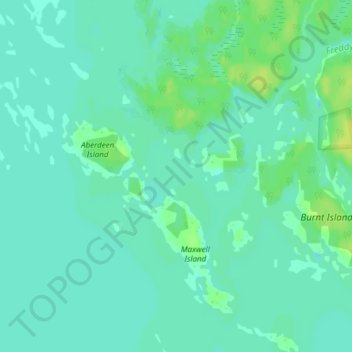 Topografische kaart Muskoka Landing Channel, hoogte, reliëf