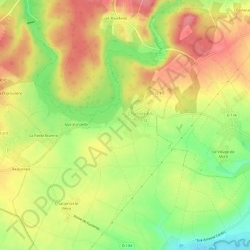 Topografische kaart Le Petit Logis, hoogte, reliëf