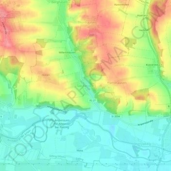 Topografische kaart Siechendorf, hoogte, reliëf