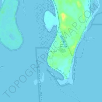 Topografische kaart Kooringal, hoogte, reliëf