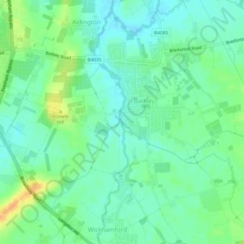 Topografische kaart Silk Mill, hoogte, reliëf