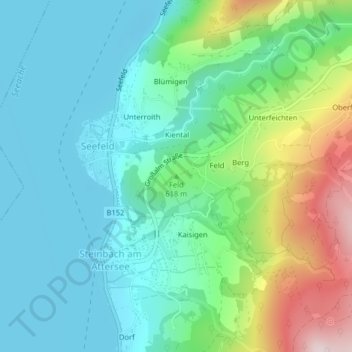 Topografische kaart Feld, hoogte, reliëf