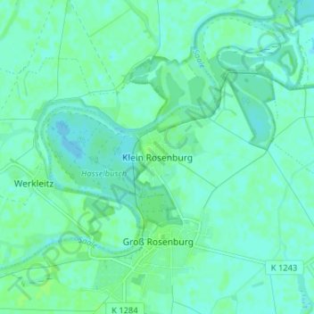 Topografische kaart Klein Rosenburg, hoogte, reliëf