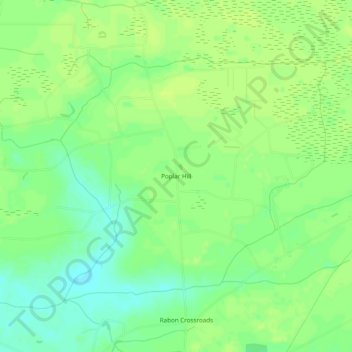 Topografische kaart Poplar Hill, hoogte, reliëf