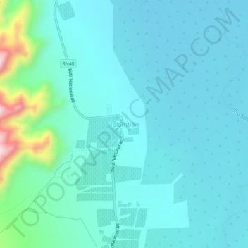 Topografische kaart Tolombón, hoogte, reliëf