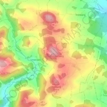 Topografische kaart Kammermaierberg, hoogte, reliëf