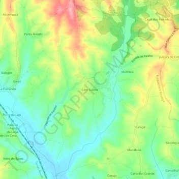 Topografische kaart Cem Soldos, hoogte, reliëf