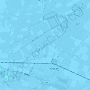 Topografische kaart Berkmeer, hoogte, reliëf