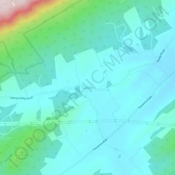 Topografische kaart Saville, hoogte, reliëf