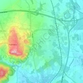 Topografische kaart Aires, hoogte, reliëf