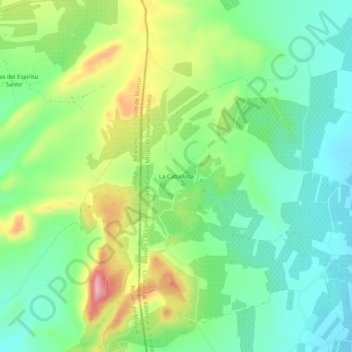 Topografische kaart La Caballusa, hoogte, reliëf