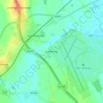 Topografische kaart Leeming, hoogte, reliëf