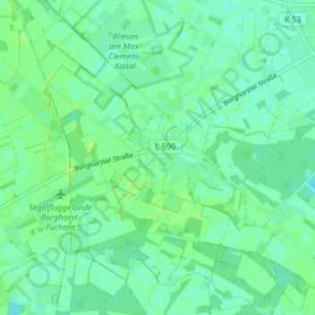 Topografische kaart Ahlintel, hoogte, reliëf