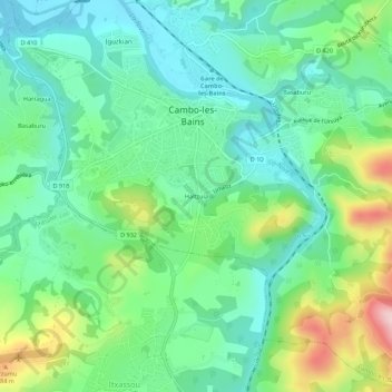 Topografische kaart Haltzuia, hoogte, reliëf