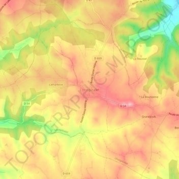 Topografische kaart L'Hospitalet, hoogte, reliëf