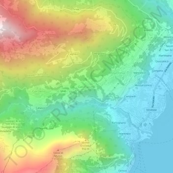 Topografische kaart Germasino, hoogte, reliëf