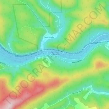 Topografische kaart Riverview, hoogte, reliëf