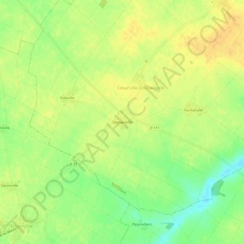 Topografische kaart Dossainville, hoogte, reliëf