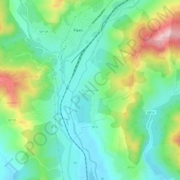 Topografische kaart Berevoești, hoogte, reliëf