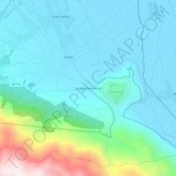 Topografische kaart Località Piedimonte, hoogte, reliëf